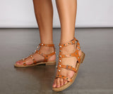 Studded Babe Faux Leather Sandals