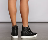 Feeling Fancy Quilted Faux Leather Sneakers