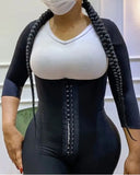 Women Push Up Bodysuit Postpartum Seamless Shapewear Bodysuit with Sleeves Shapewear Slimming Fajas 