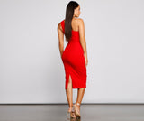 Alessandra Formal One Shoulder Midi Dress