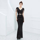 Alexandria elegant fishtail sequin dress