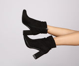 All About Ruched Faux Suede Ankle Booties