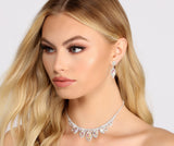 Always Elegant Rhinestone Collar Necklace + Earring Set