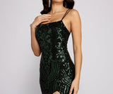 Arabella Formal Sequin Scroll Print Dress