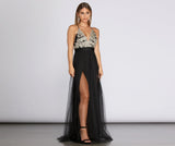 Arya Formal Embroidered Tulle Dress
