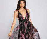 Aubrey Floral Mesh A-Line Dress