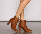 Basic Faux Suede Block Heel Booties