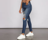 Bella High Rise Destructed Skinny Jeans