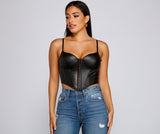 Bold Moment Faux Leather Corset Top