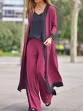 Casual Cardigan Sling Straight Pants Three-Piece Suit