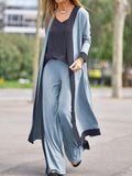 Casual Cardigan Sling Straight Pants Three-Piece Suit