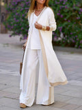 Casual Cardigan Sling Straight Pants Three-Piece Suit