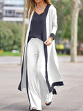 Casual Cardigan Sling Straight Pants Three-Piece Suit