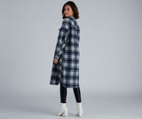 Casual-Cozy Long Line Plaid Shacket