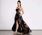 Catia Lace Up Back Floral A-Line Dress