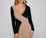 Chic Color Block Bodycon Mini Dress