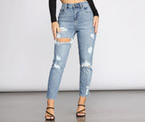 Chic Destruction High Rise Boyfriend Jeans