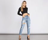 Chic Destruction High Rise Boyfriend Jeans