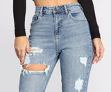 Chic Destruction High Rise Boyfriend Jeans
