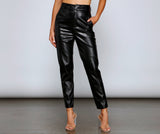 Classic Chic High Waist Faux Leather Pants