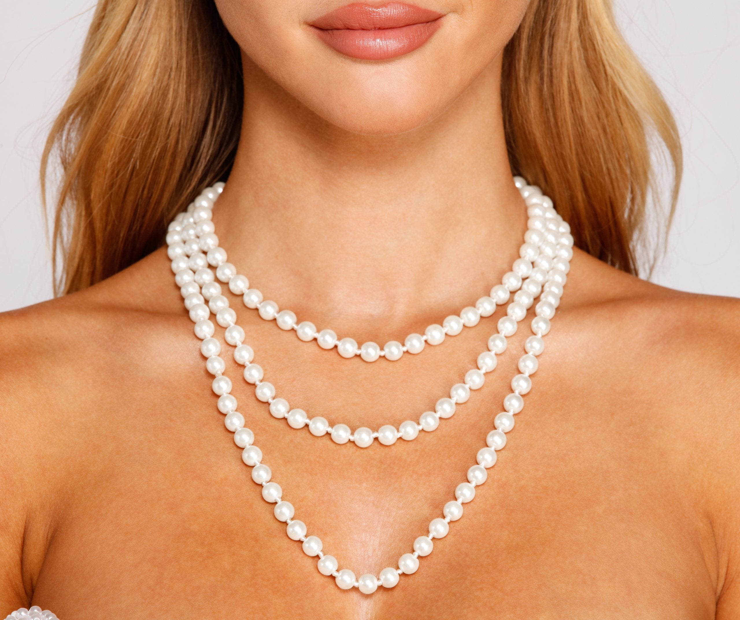 Classic Chic Layered Faux Pearl Necklace