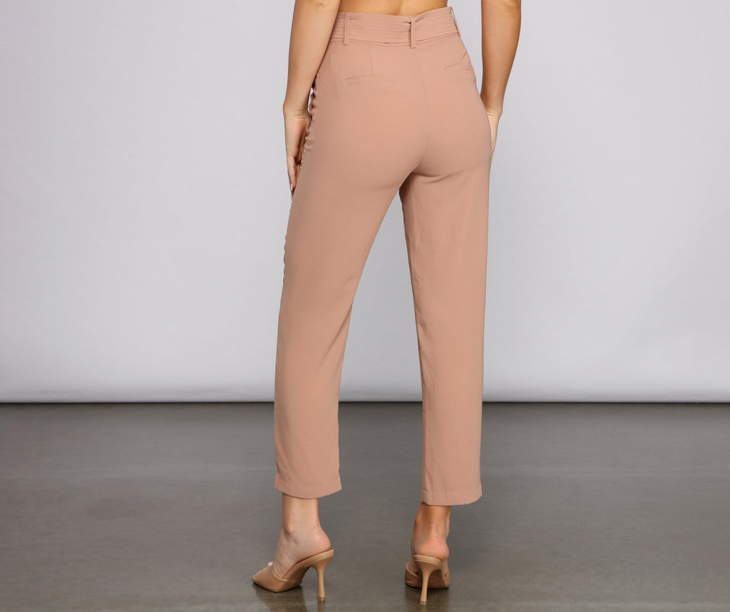 Belted Tapered Cotton Pants main image 1