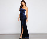 Cleo Formal One-Shoulder Velvet Dress