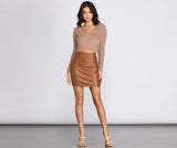 Coated Faux Leather Mini Skirt