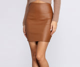 Coated Faux Leather Mini Skirt
