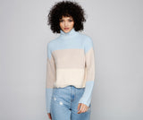 Cozy Color Block Waffle Knit Sweater ACSSN