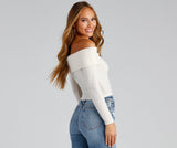 Cozy Knit Off-The-Shoulder Top