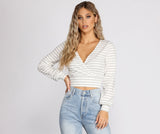 Cute And Casual Striped Ribbed Crop Top