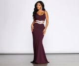 Davia Rhinestone Pretzel Trim Mermaid Dress