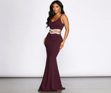 Davia Rhinestone Pretzel Trim Mermaid Dress