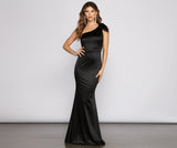 Delana Formal One Shoulder Satin Dress