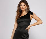 Delana Formal One Shoulder Satin Dress