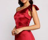 Delana Formal One Shoulder Satin Dress