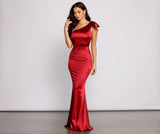 Delana Formal One Shoulder Satin Dress