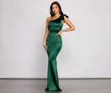 Delana Formal One Shoulder Satin Dress