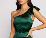 Delana Formal One Shoulder Satin Dress