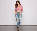 Doll It Up Open Back Ribbed Sweater