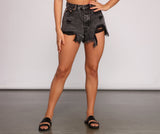 Edgy Vibes Acid Wash Denim Shorts