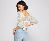 Effortlessly Embroidered Floral Crop Top