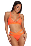 Electric Strappy Mesh Bralette And Panty Set