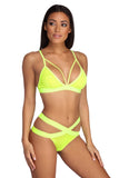 Electric Strappy Mesh Bralette And Panty Set