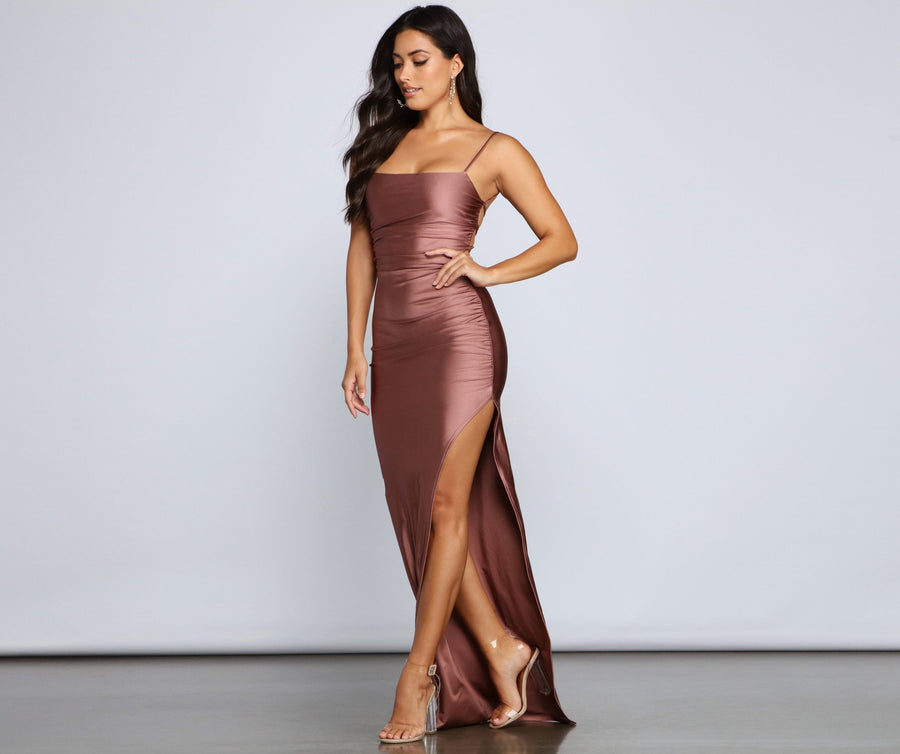 michelle high slit formal dress ASHLEYlauren Style 12231 main image 1