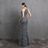 Ella halterneck sequined formal dress