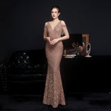 Emery sequined fringed fishtail dress