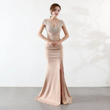 Eremi slim fit long fishtail dress