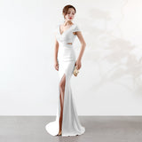 Eremi slim fit long fishtail dress